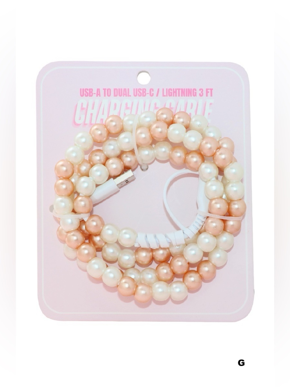 TIK TOK BEADED DUAL USB FAST CHARGING CABLE